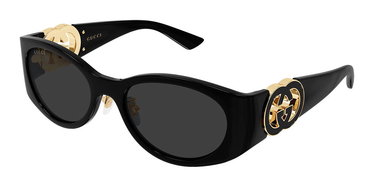 Gucci GG2123SA Asian Fit 001, Black frame, Grey lenses