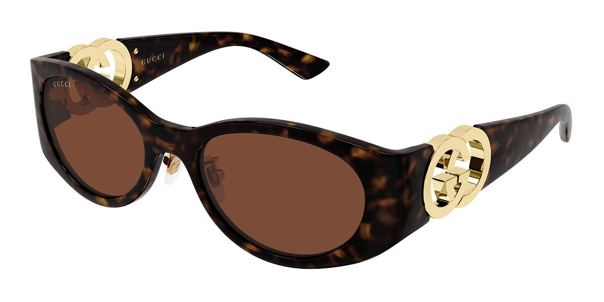 Gucci GG2123SA Asian Fit 003, Tortoiseshell frame, Brown lenses