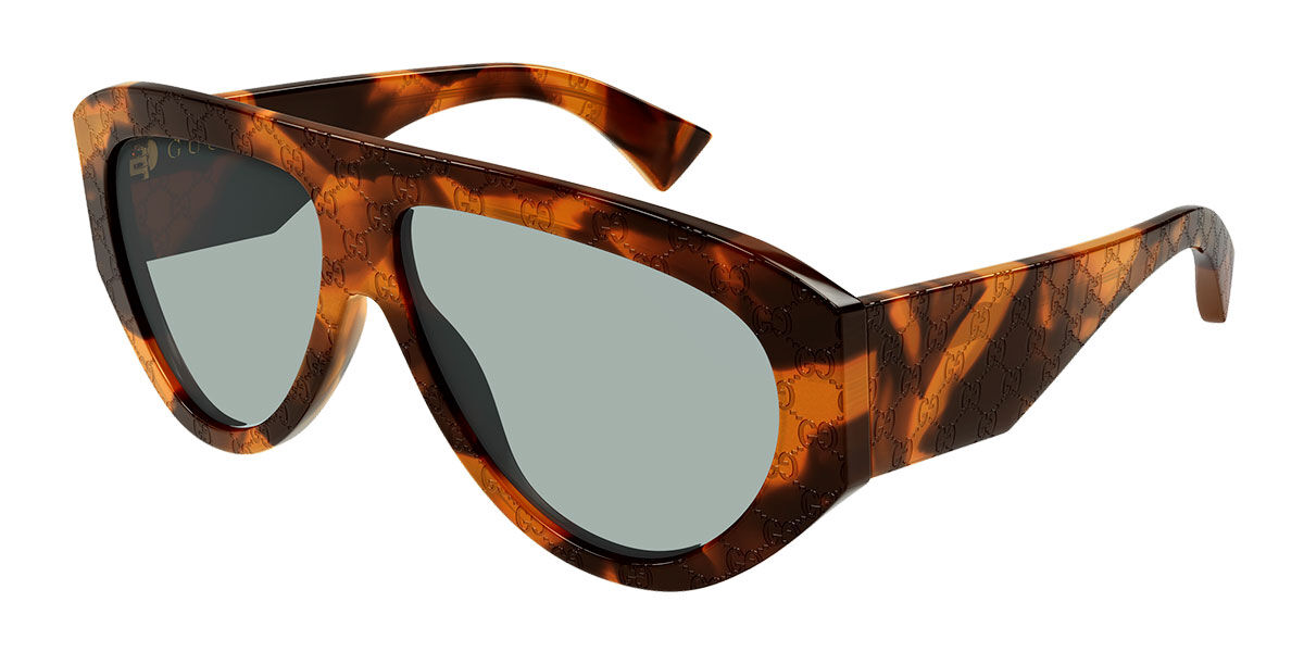 Gucci GG2128S 003, Tortoiseshell frame, Green lenses