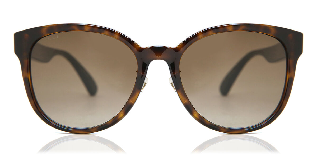Gucci GG0854SK Asian Fit 003, Tortoiseshell frame, Brown lenses
