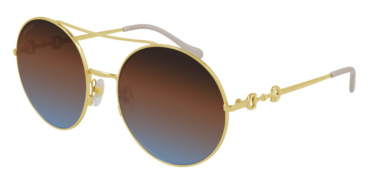 Gucci GG0878S 004, Gold frame, Gradient Brown lenses