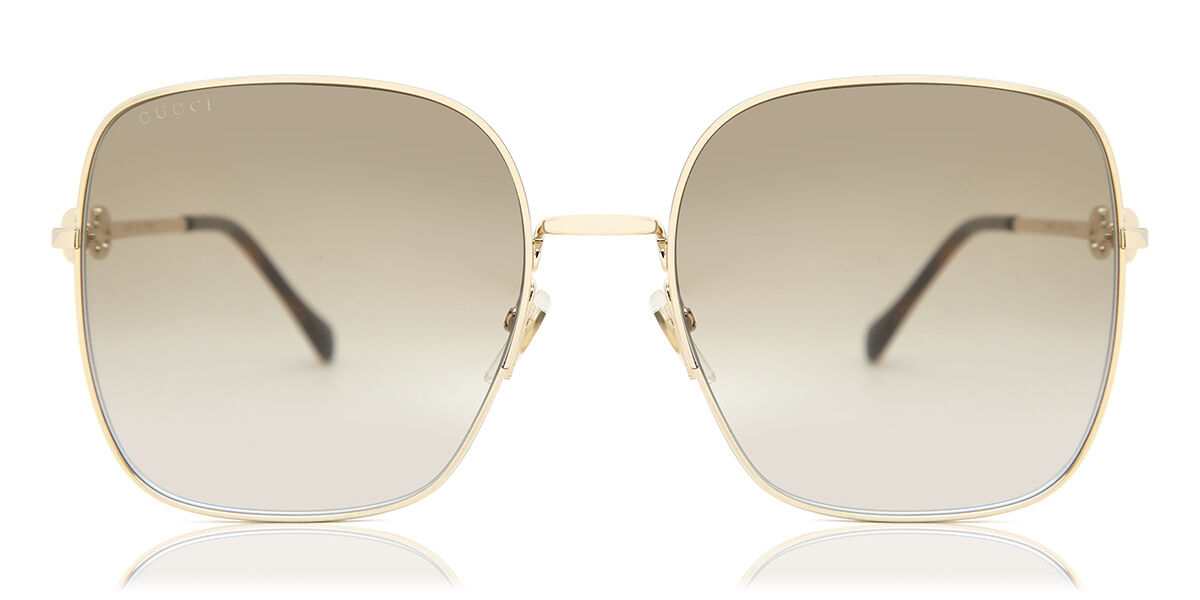 Gucci GG0879S 002, Gold frame, Brown lenses