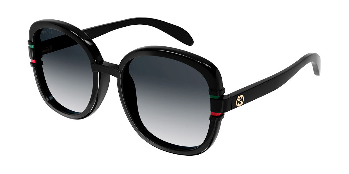 Gucci GG1068SA Asian Fit 001, Black frame, Gradient Grey lenses