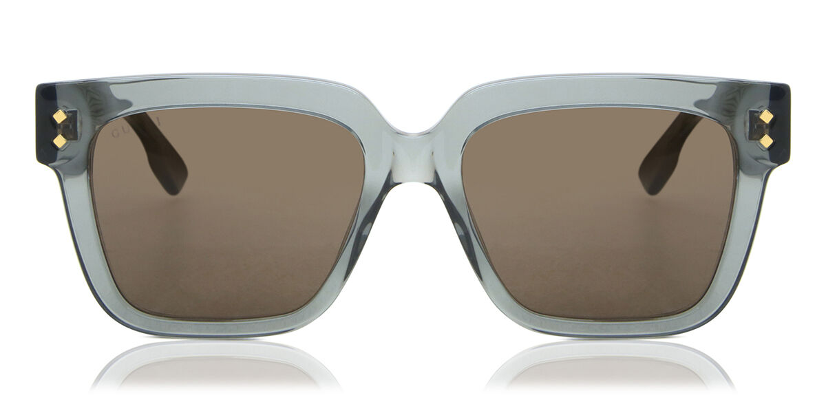 Gucci GG1084S 004, Grey frame, Brown lenses