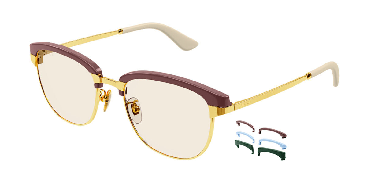 Gucci GG1132S 002, Gold frame, Yellow lenses