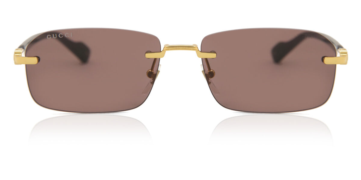 Gucci GG1221S 002, Gold frame, Solid Violet Brown lenses