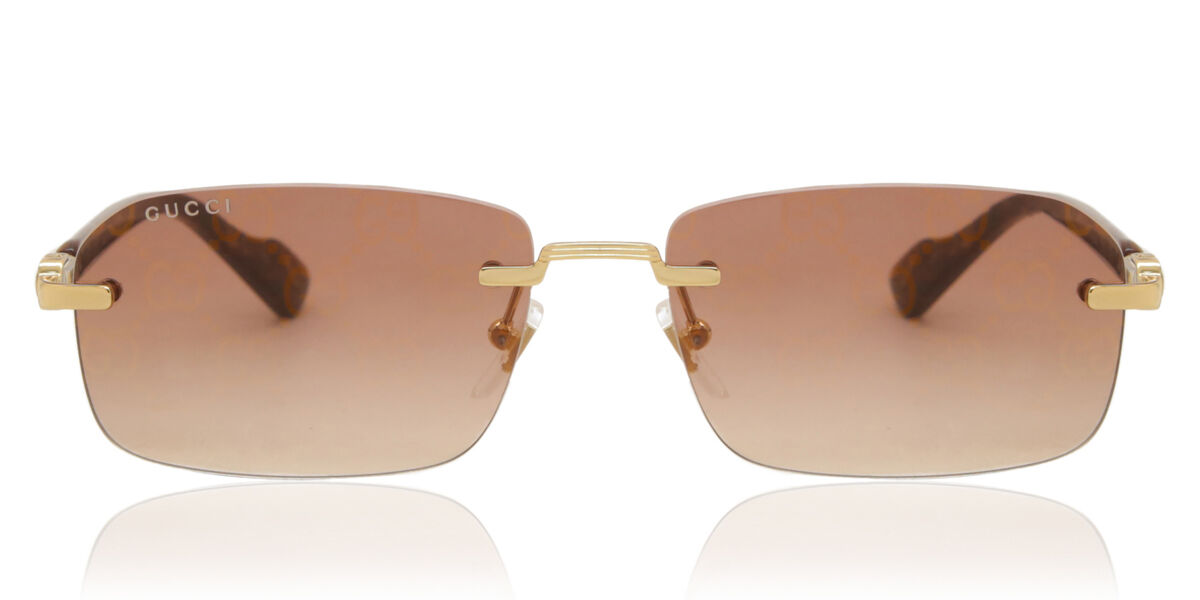 Gucci GG1221S 004, Gold frame, Gradient Brown lenses