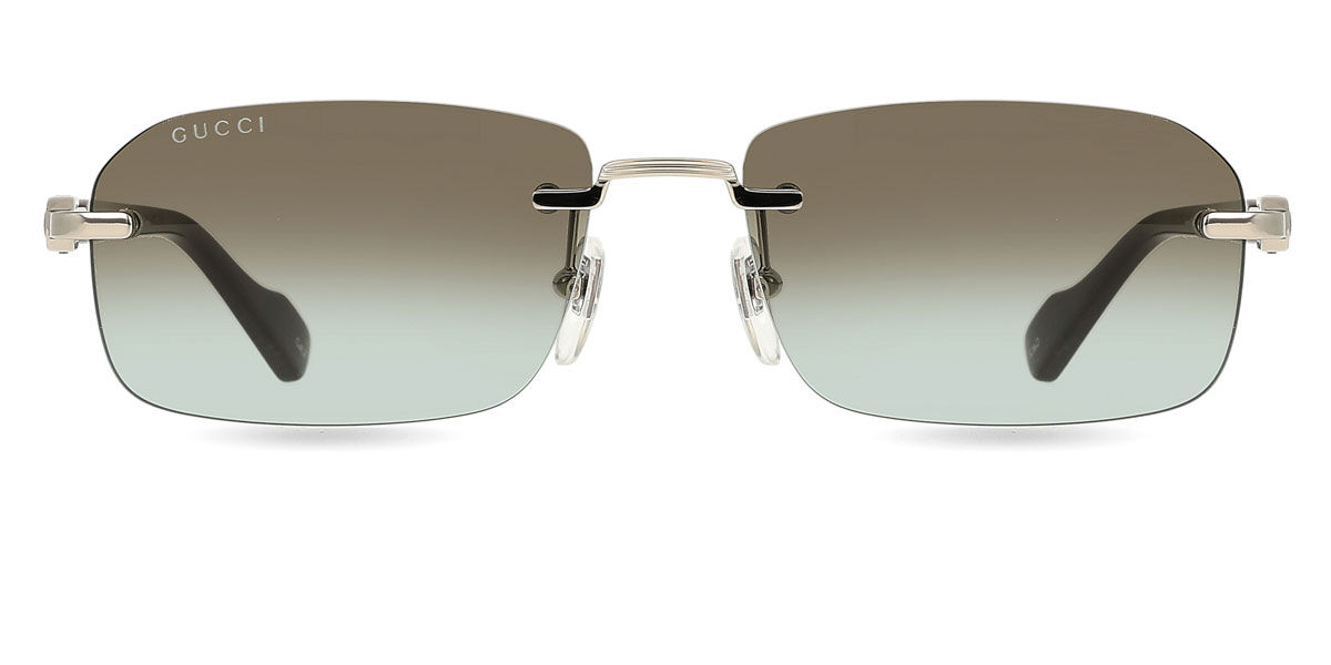Gucci GG1221S 008, Silver frame, Brown lenses