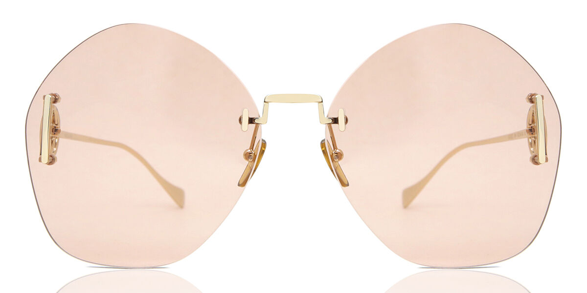 Gucci GG1203S 004, Gold frame, Brown lenses