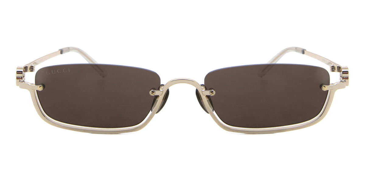 Gucci GG1278S 001, Gold frame, Brown lenses