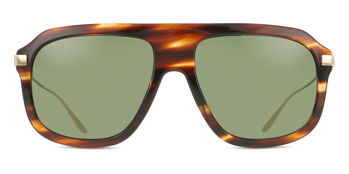 Gucci GG1309S Asian Fit 007, Tortoiseshell frame, Green lenses