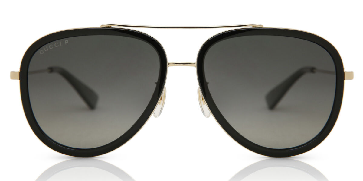 Gucci GG0062S 011, Black frame, Grey Polarized lenses