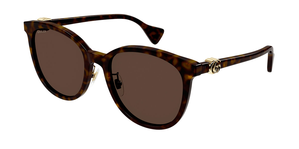 Gucci GG1180SK Asian Fit 004, Tortoiseshell frame, Brown lenses