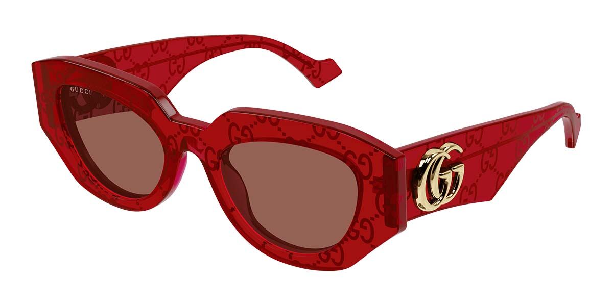 Gucci GG1421S 006, Red frame, Brown lenses