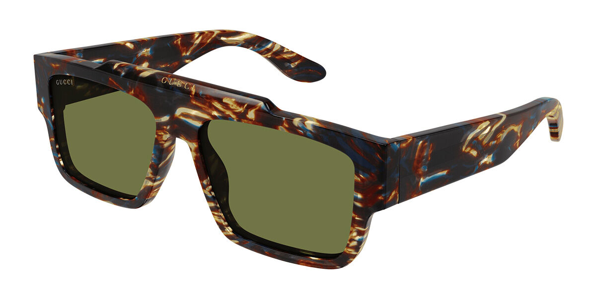 Gucci GG1460S 002, Tortoiseshell frame, Green lenses