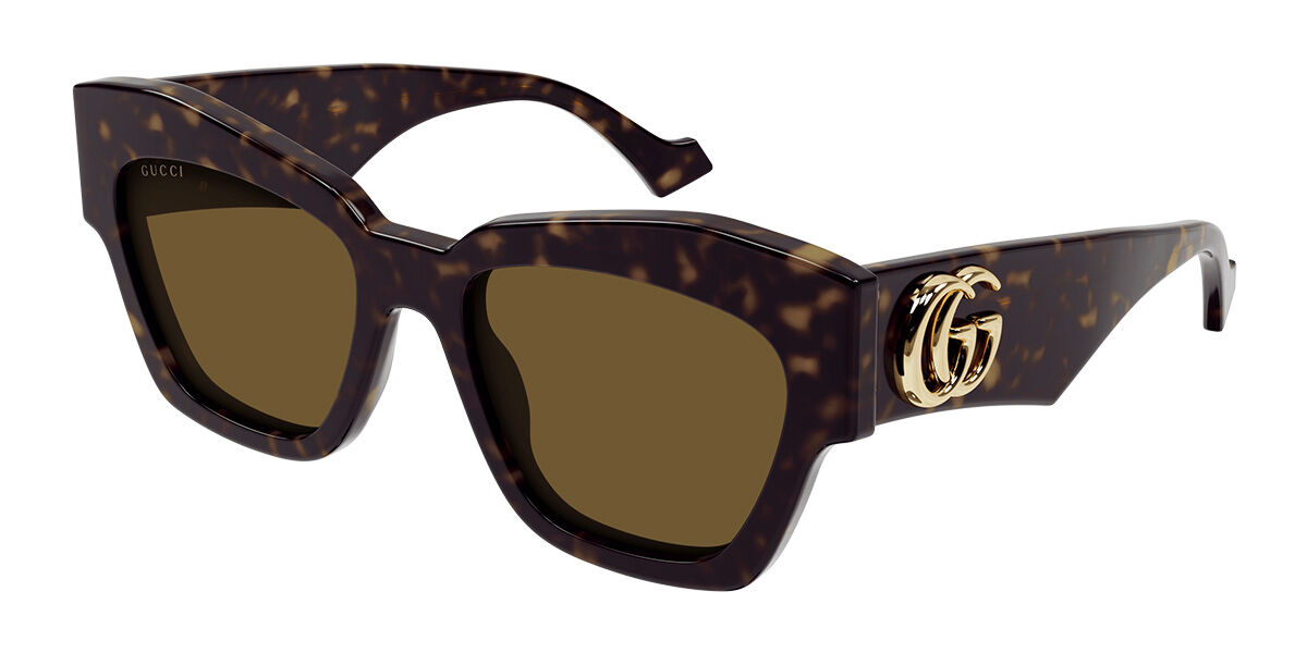 Gucci GG1422S 003, Tortoiseshell frame, Brown lenses