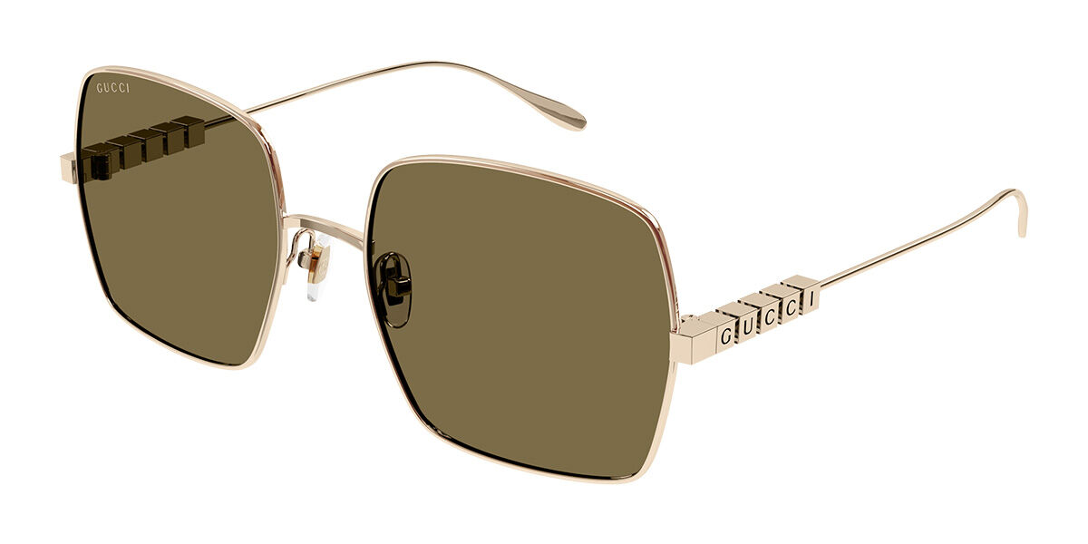 Gucci GG1434S 002, Gold frame, Brown lenses