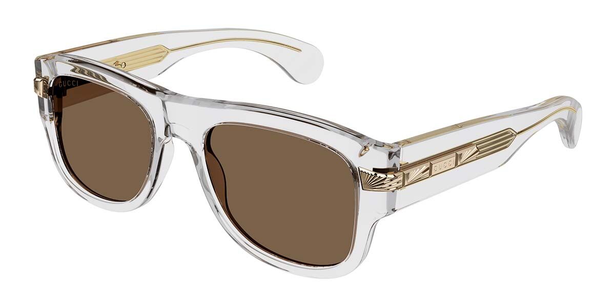 Gucci GG1517S 004, Clear frame, Brown lenses
