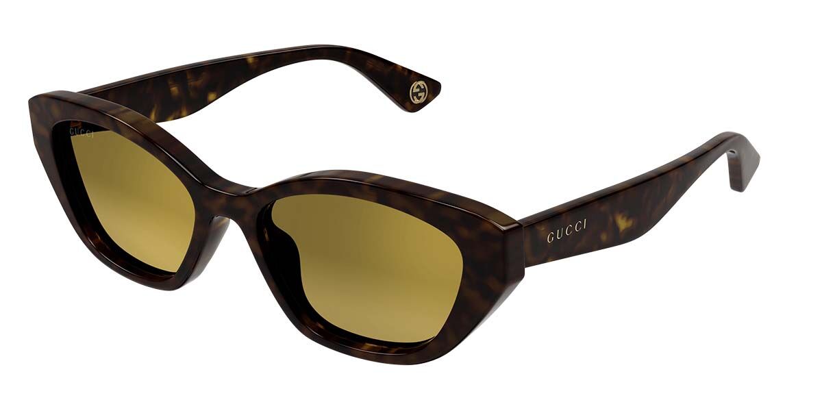 Gucci GG1638S 002, Tortoiseshell frame, Gold lenses