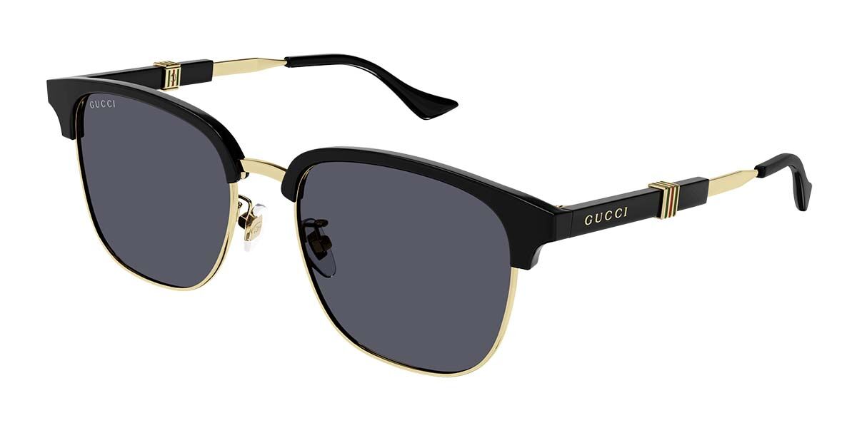 Gucci GG1499SK Asian Fit 001, Gold frame, Grey lenses