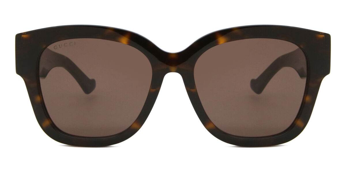 Gucci GG1550SK Asian Fit 002, Tortoiseshell frame, Brown lenses