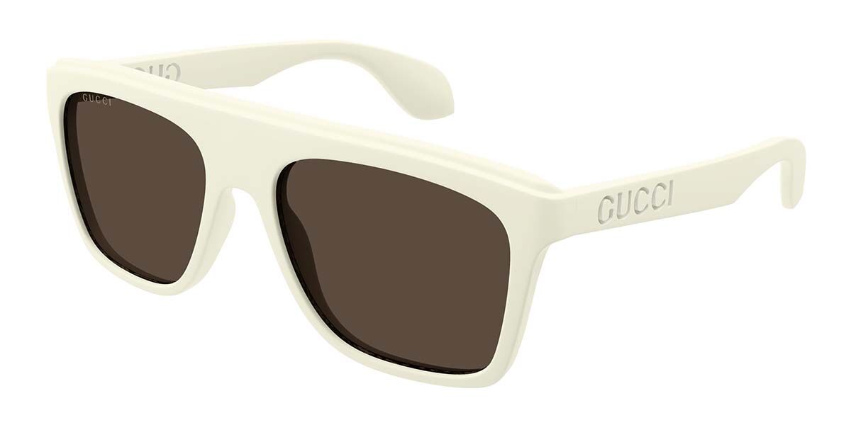Gucci GG1570S 003, White frame, Brown lenses