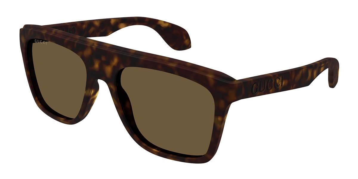 Gucci GG1570S 002, Tortoiseshell frame, Brown lenses