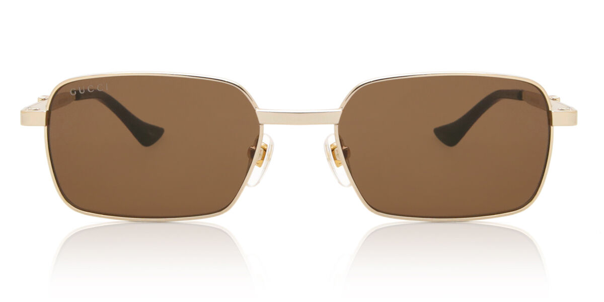 Gucci GG1495S 002, Gold frame, Brown lenses