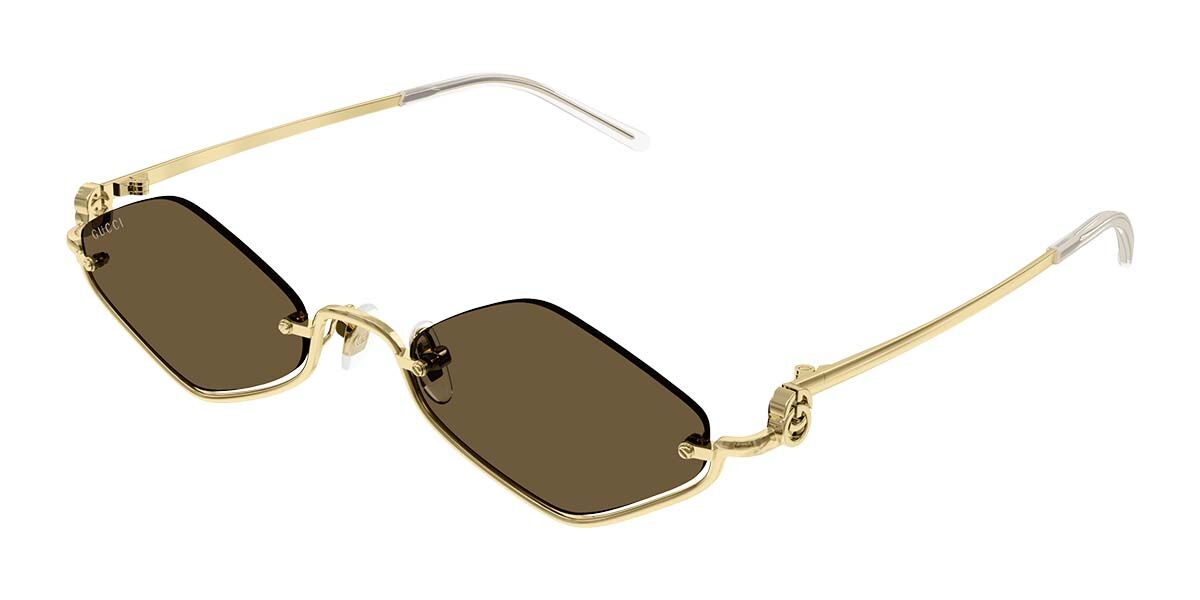 Gucci GG1604S 002, Gold frame, Brown lenses