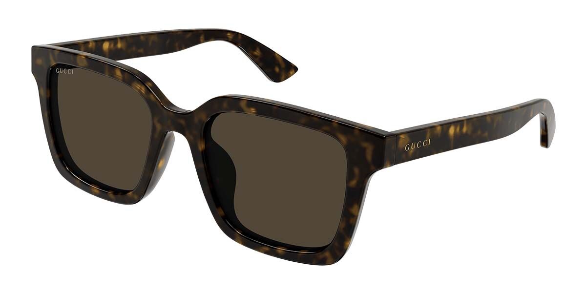 Gucci GG1582SK Asian Fit 002, Tortoiseshell frame, Brown lenses