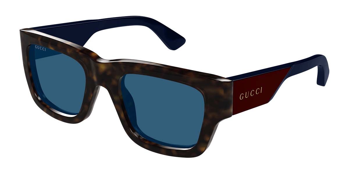 Gucci GG1668S 002, Tortoiseshell frame, Blue lenses