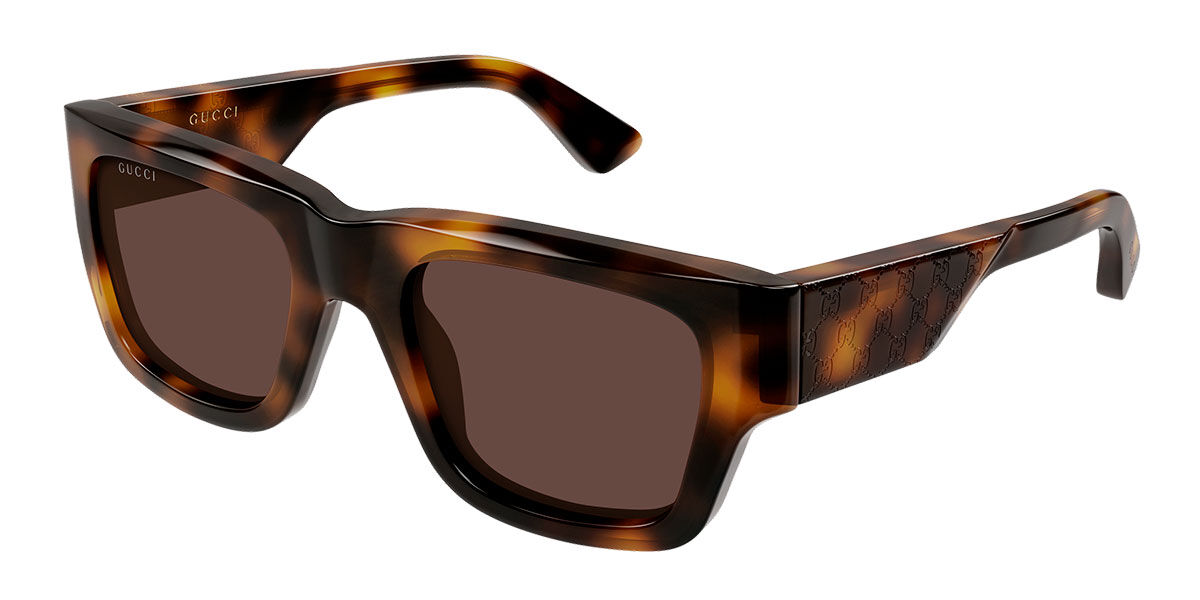 Gucci GG1668S 008, Tortoiseshell frame, Brown lenses