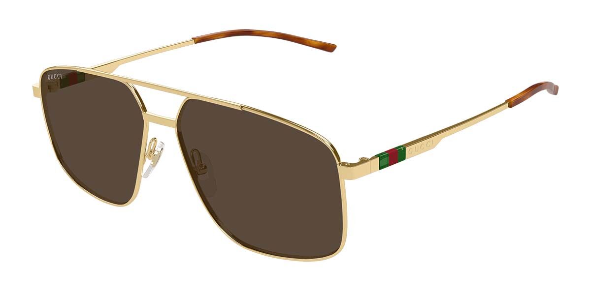 Gucci GG1676S 002, Gold frame, Brown lenses