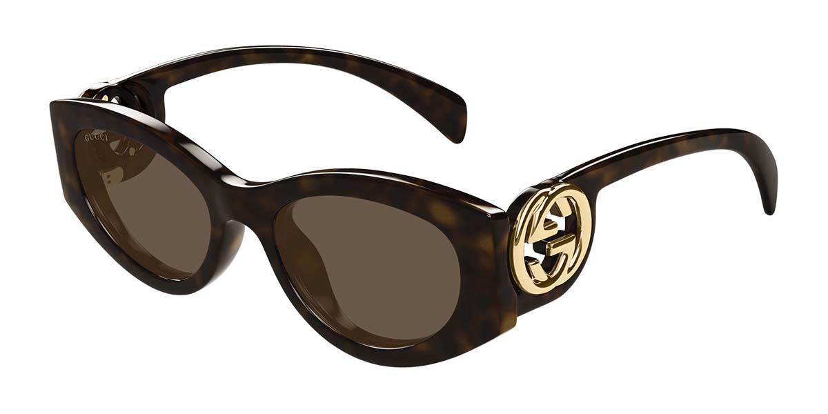 Gucci GG1691S Asian Fit 002, Tortoiseshell frame, Brown lenses