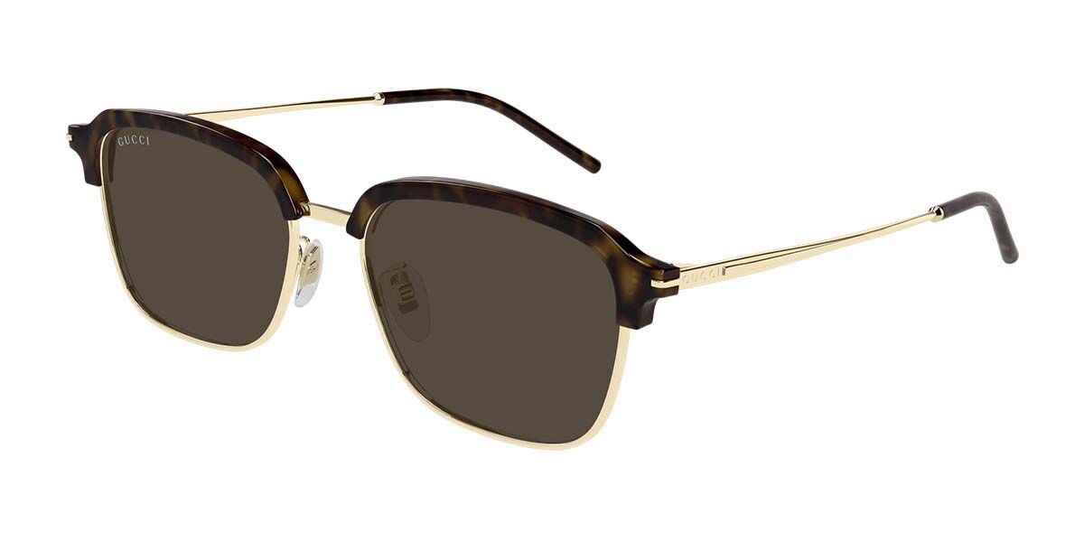 Gucci GG1733SK Asian Fit 002, Gold frame, Brown lenses