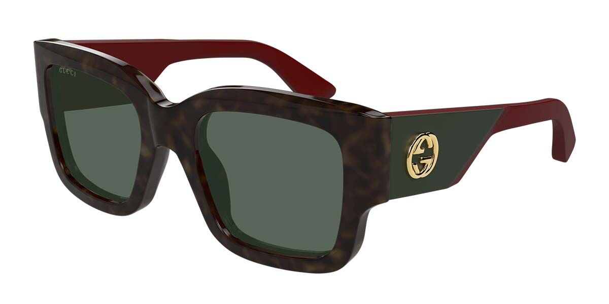Gucci GG1663S 002, Tortoiseshell frame, Green lenses