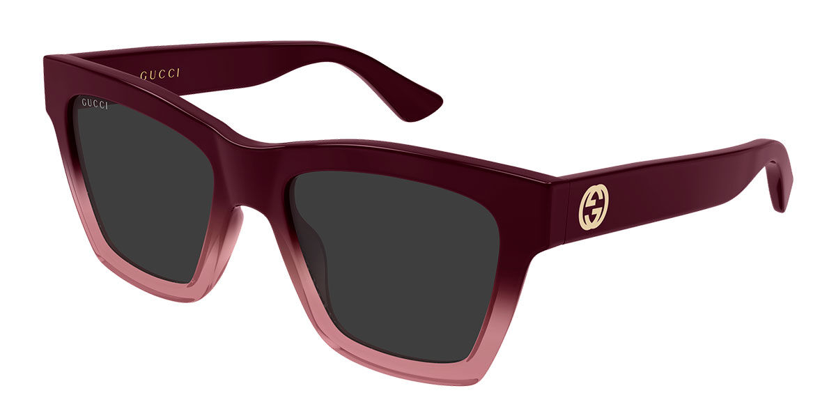 Gucci GG1714S 008, Burgundy frame, Grey lenses
