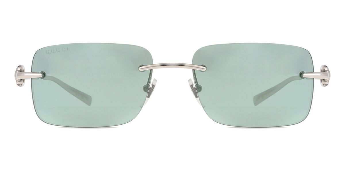 Gucci GG1703S 002, Silver frame, Green lenses