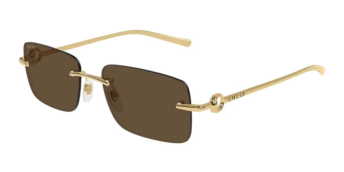 Gucci GG1703S 004, Gold frame, Brown lenses