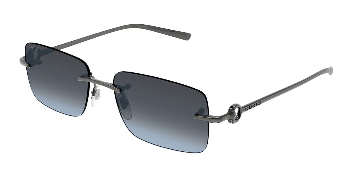 Gucci GG1703S 006, Gunmetal frame, Blue lenses
