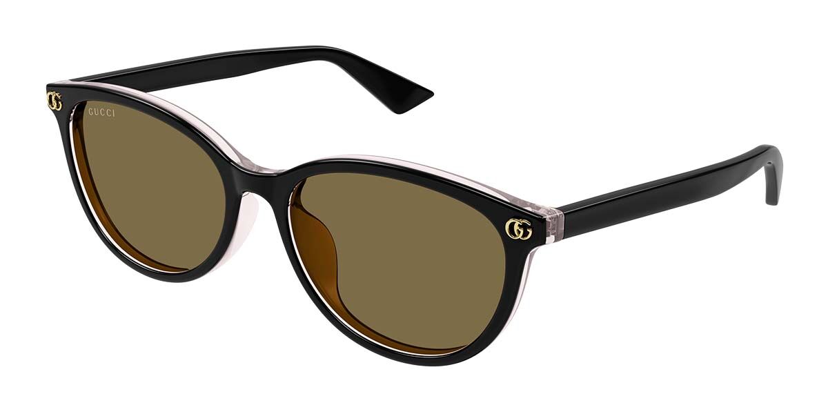 Gucci GG1818SK Asian Fit 003, Black frame, Brown lenses