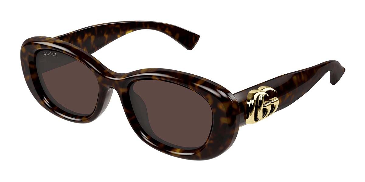 Gucci GG1829SK Asian Fit 002, Tortoiseshell frame, Brown lenses