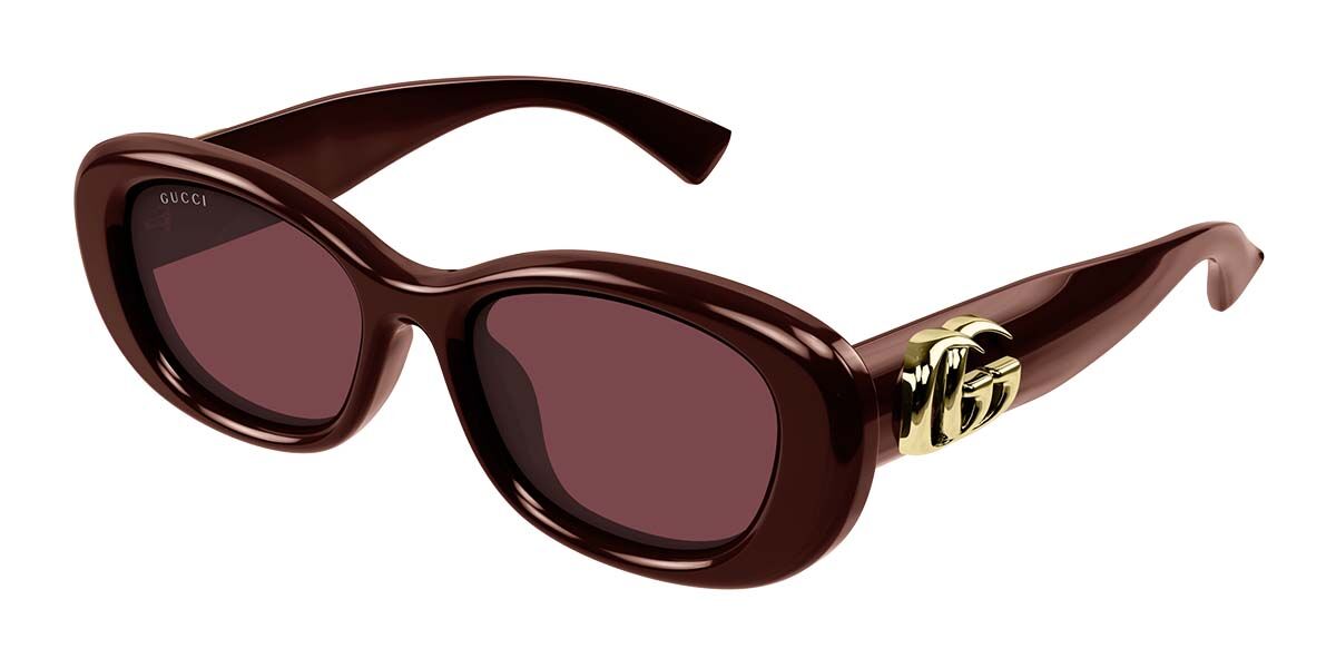 Gucci GG1829SK Asian Fit 003, Burgundy frame, Red lenses