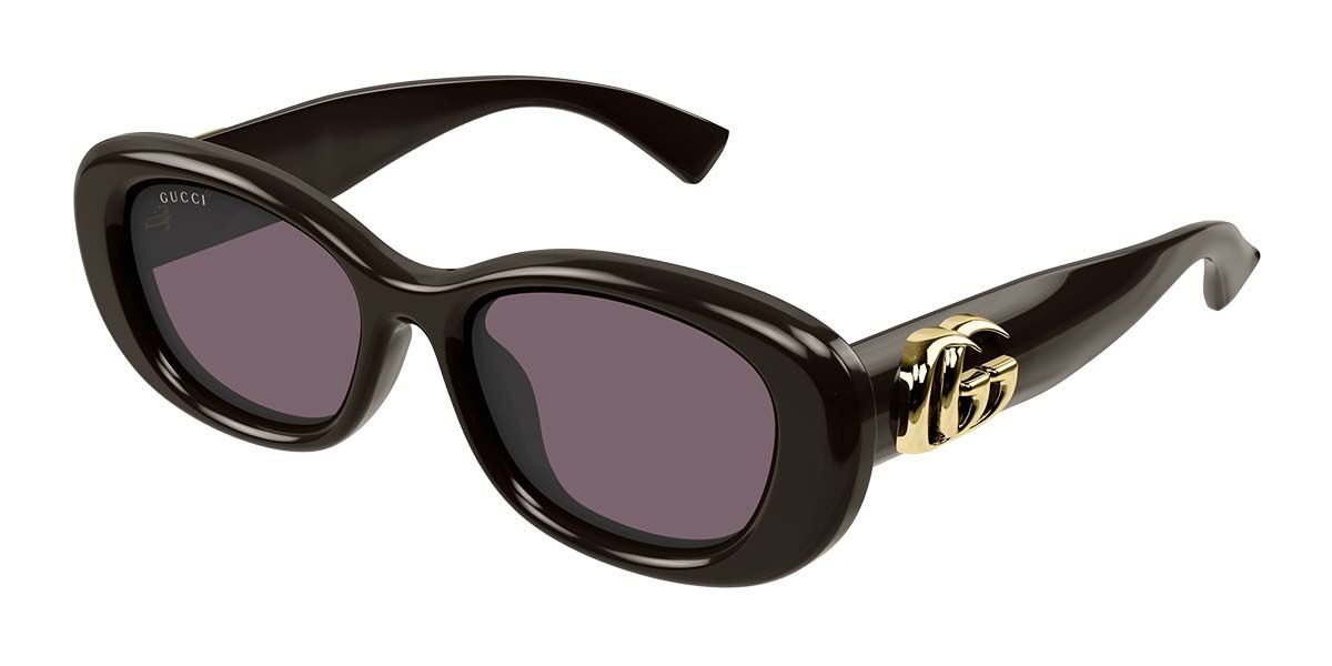 Gucci GG1829SK Asian Fit 004, Brown frame, Violet lenses