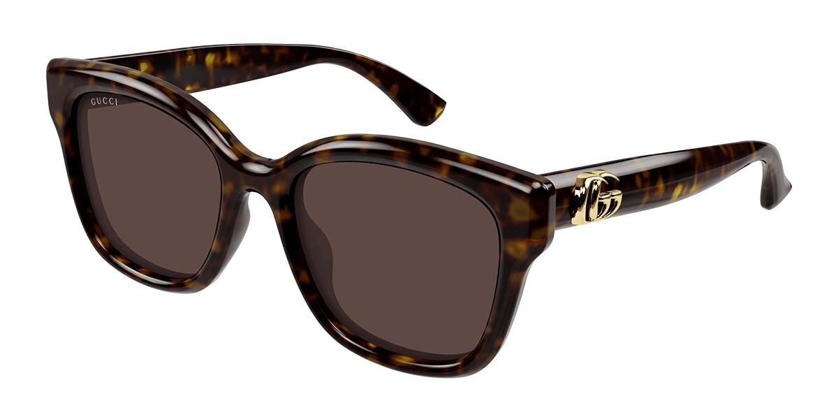 Gucci GG1830SK Asian Fit 002, Tortoiseshell frame, Brown lenses