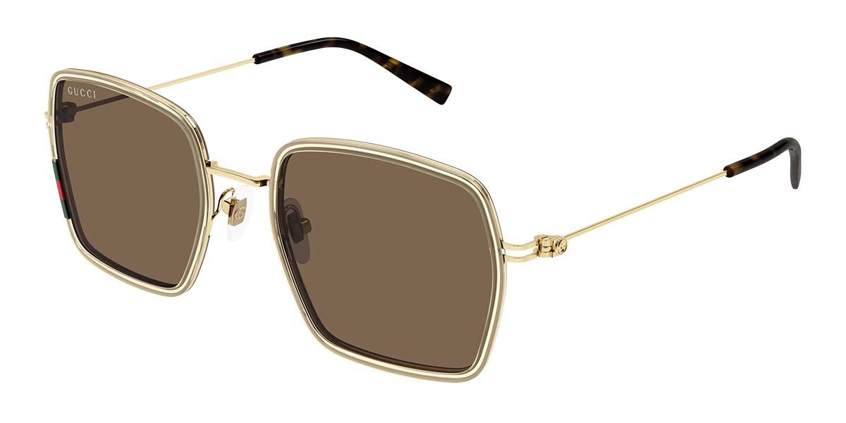 Gucci GG1848S 003, Gold frame, Brown lenses