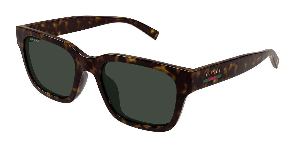 Gucci GG1857SK Asian Fit 002, Tortoiseshell frame, Green lenses