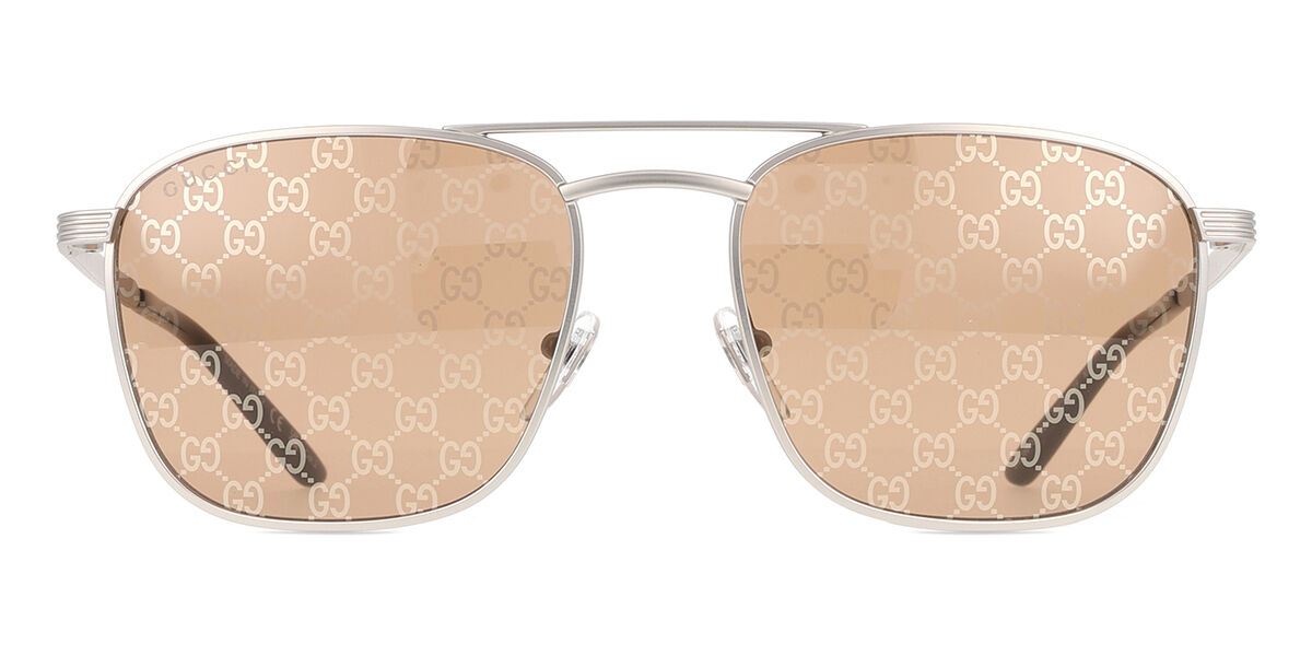 Gucci GG1881S 004, Silver frame, Brown lenses