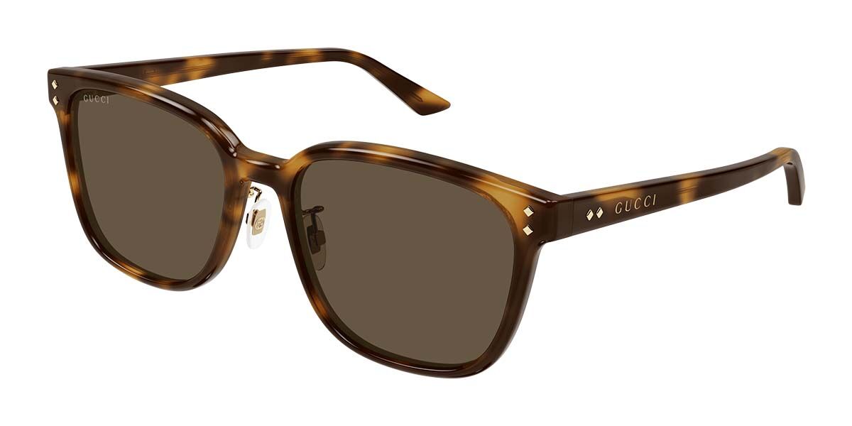 Gucci GG1896SK Asian Fit 002, Tortoiseshell frame, Brown lenses