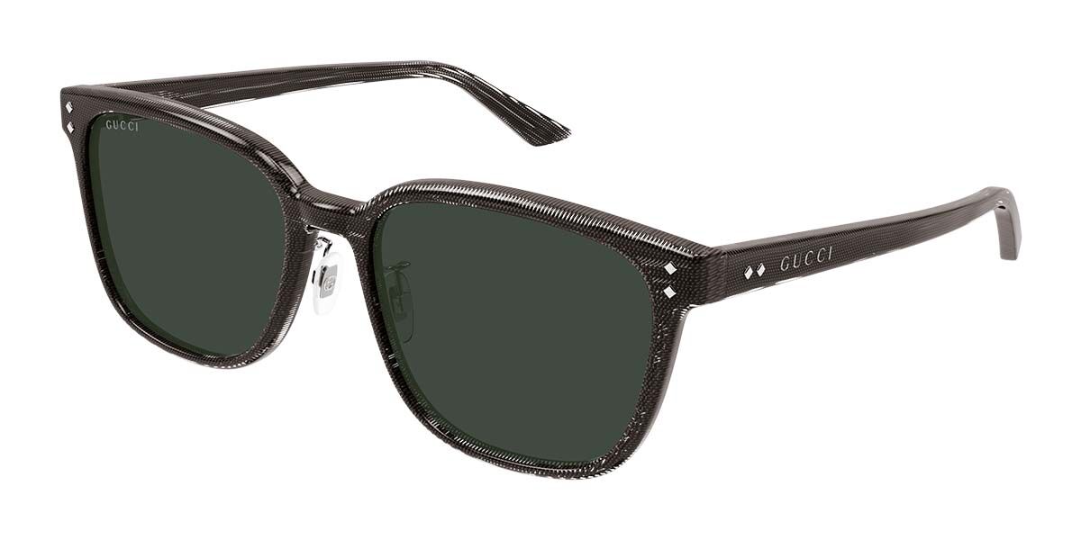 Gucci GG1896SK Asian Fit 003, Brown frame, Green lenses